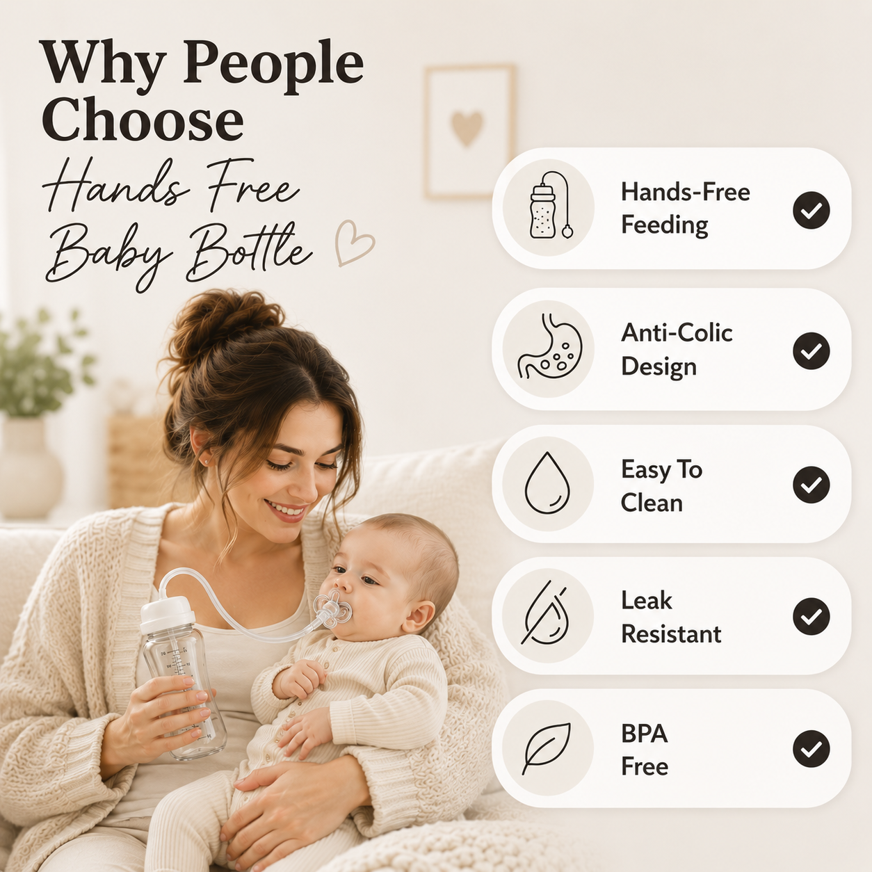 Hands-Free Baby Bottle